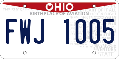 OH license plate FWJ1005