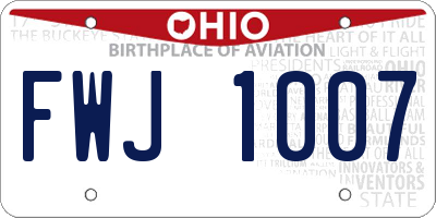 OH license plate FWJ1007