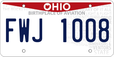 OH license plate FWJ1008