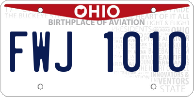 OH license plate FWJ1010