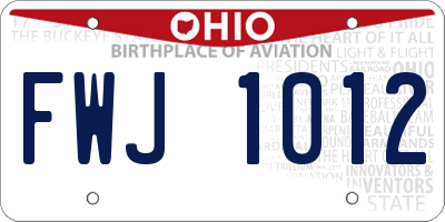 OH license plate FWJ1012