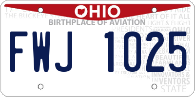 OH license plate FWJ1025