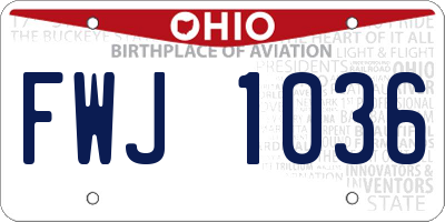 OH license plate FWJ1036