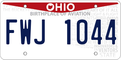 OH license plate FWJ1044