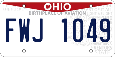 OH license plate FWJ1049