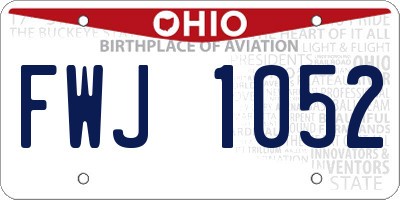 OH license plate FWJ1052