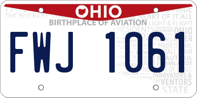OH license plate FWJ1061