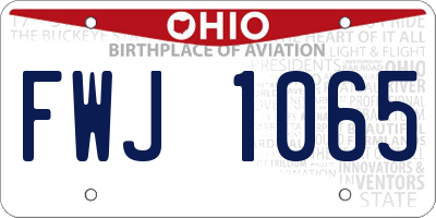 OH license plate FWJ1065