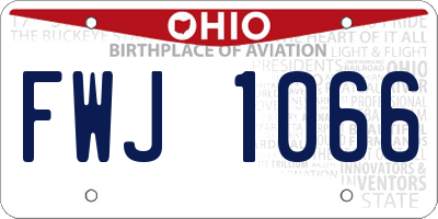 OH license plate FWJ1066