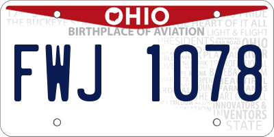 OH license plate FWJ1078
