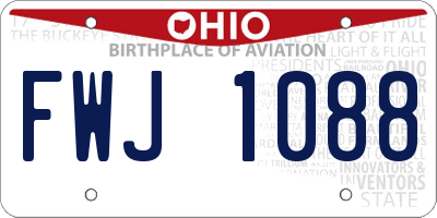 OH license plate FWJ1088