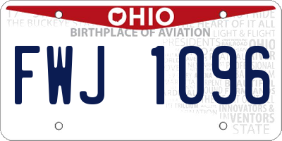 OH license plate FWJ1096