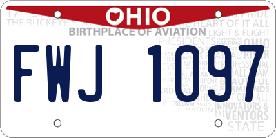 OH license plate FWJ1097