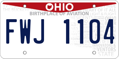 OH license plate FWJ1104