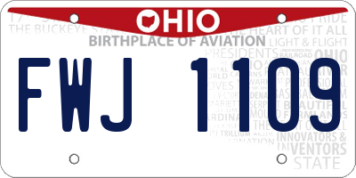 OH license plate FWJ1109
