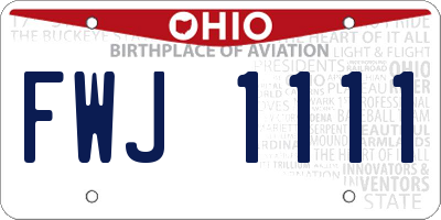 OH license plate FWJ1111