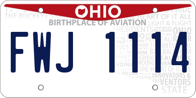 OH license plate FWJ1114