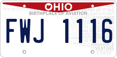 OH license plate FWJ1116