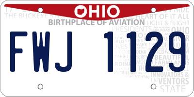 OH license plate FWJ1129