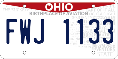 OH license plate FWJ1133