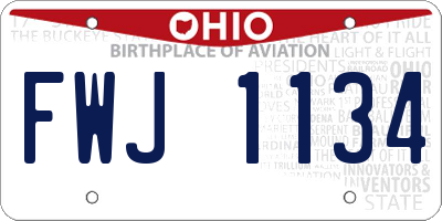 OH license plate FWJ1134