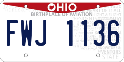OH license plate FWJ1136