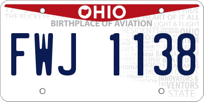 OH license plate FWJ1138