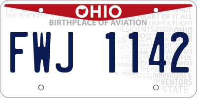 OH license plate FWJ1142