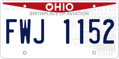 OH license plate FWJ1152