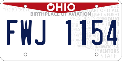 OH license plate FWJ1154