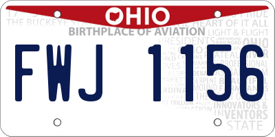 OH license plate FWJ1156