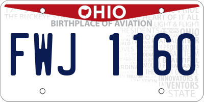 OH license plate FWJ1160