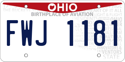 OH license plate FWJ1181