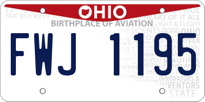 OH license plate FWJ1195