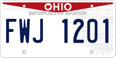 OH license plate FWJ1201
