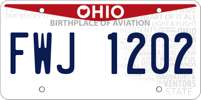 OH license plate FWJ1202