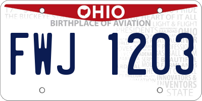 OH license plate FWJ1203