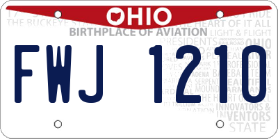 OH license plate FWJ1210