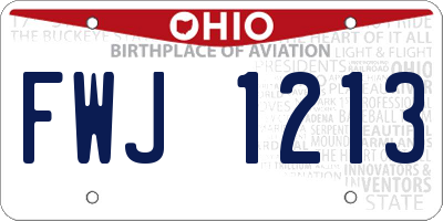 OH license plate FWJ1213
