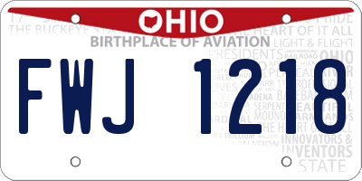 OH license plate FWJ1218