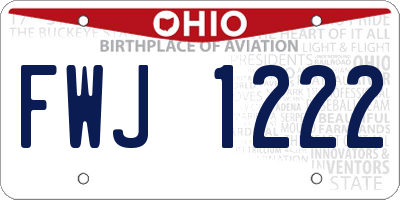 OH license plate FWJ1222