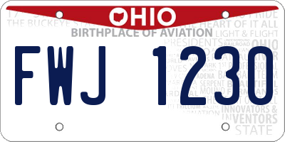 OH license plate FWJ1230