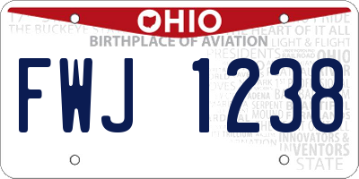 OH license plate FWJ1238