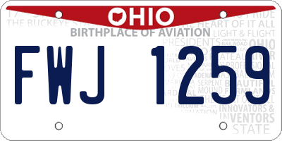 OH license plate FWJ1259