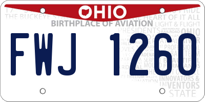 OH license plate FWJ1260