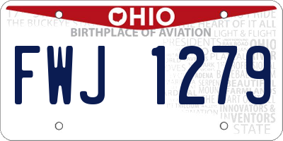 OH license plate FWJ1279