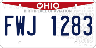 OH license plate FWJ1283