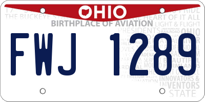 OH license plate FWJ1289