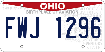 OH license plate FWJ1296