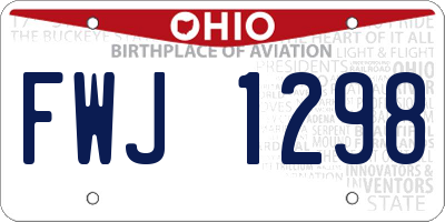 OH license plate FWJ1298